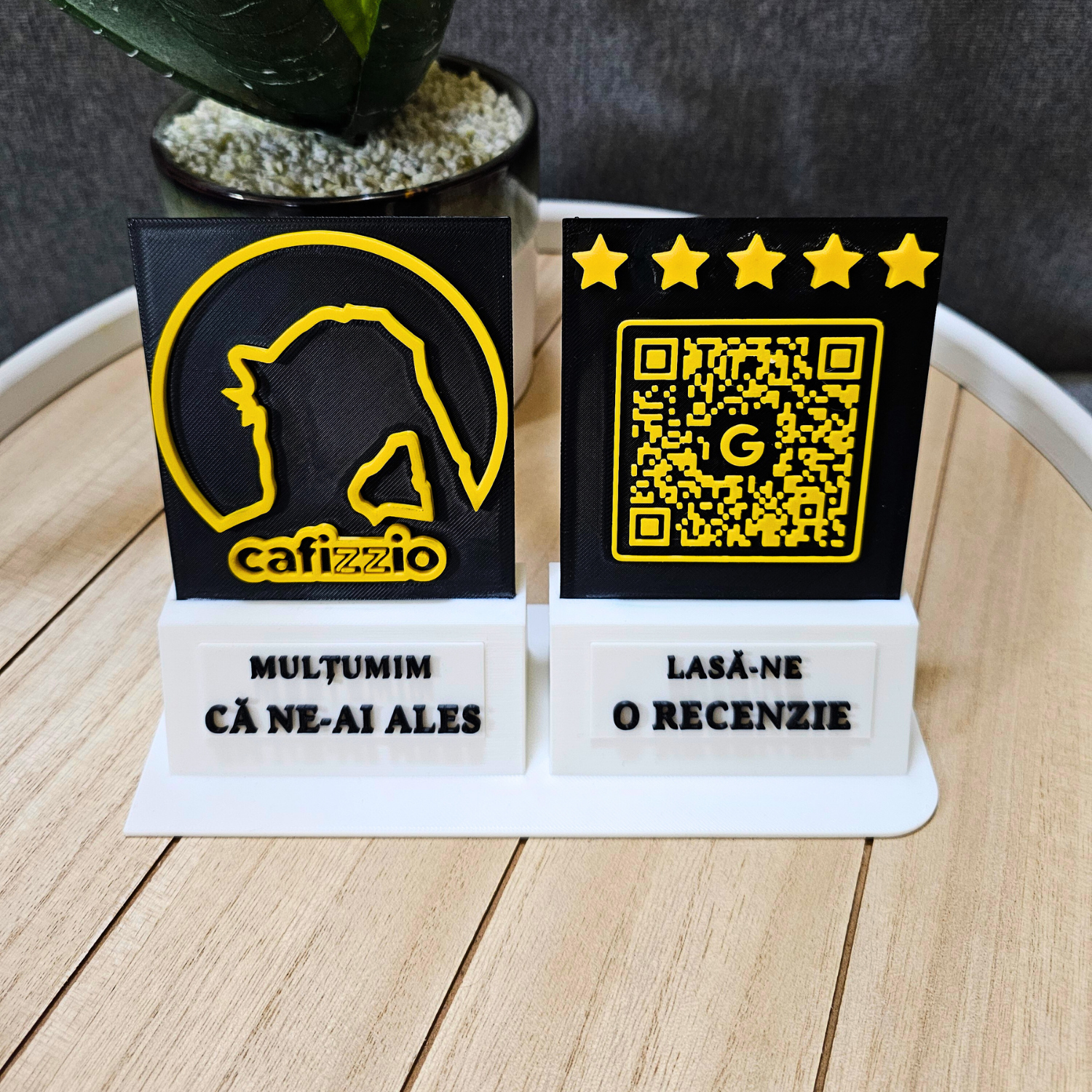 Stand Cod QR Recenzii Google Personalizat cu Logo pentru Firmă