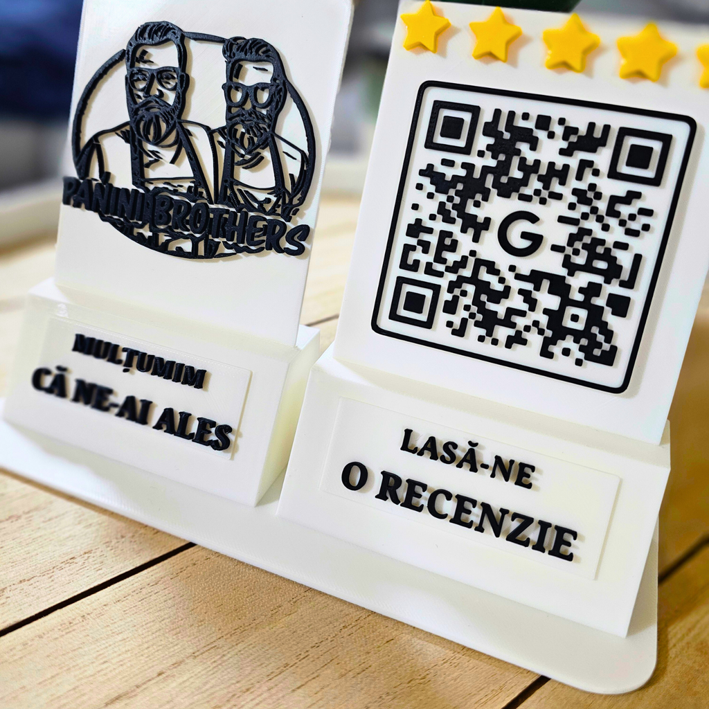 Stand Recenzii Google Personalizat cu Logo – QR Code Business